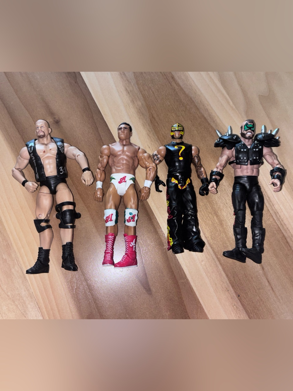 Vintage WWE Wrestling 7" Action Figure Lot Of 4 Loose Steve Austin